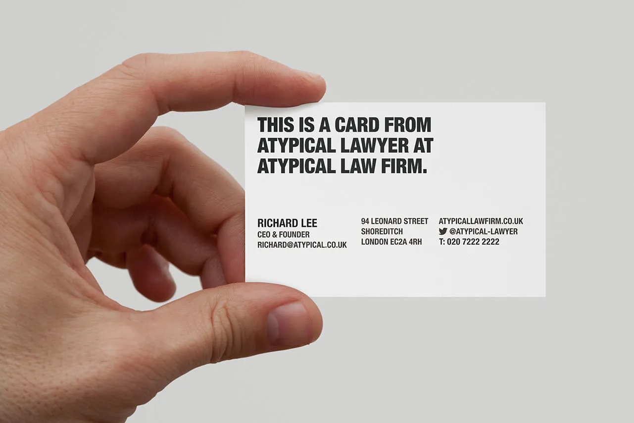 Atypical business card starts a conversation
