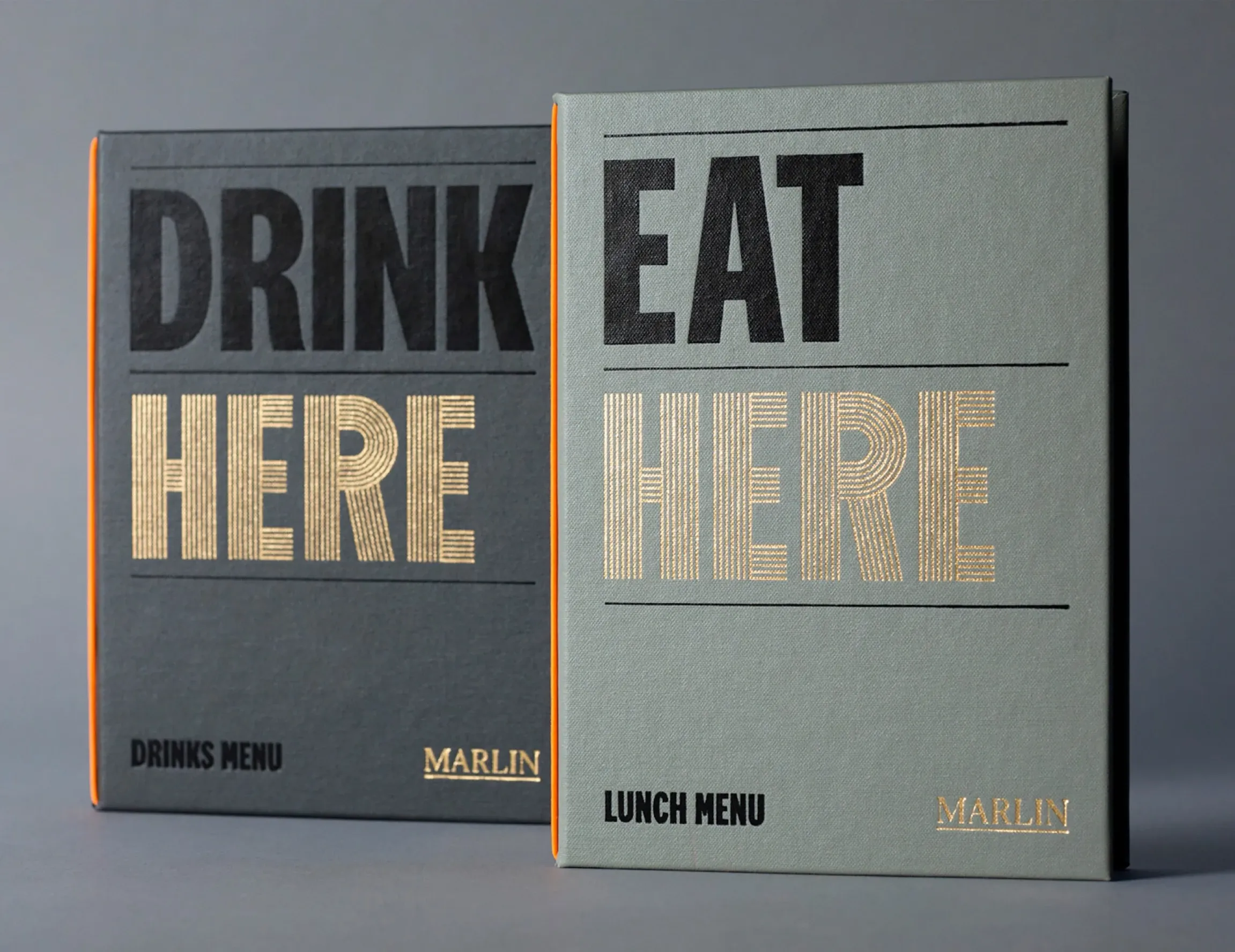 ‘Eat Here’ and ‘Drink Here’ – the brand idea at the table.