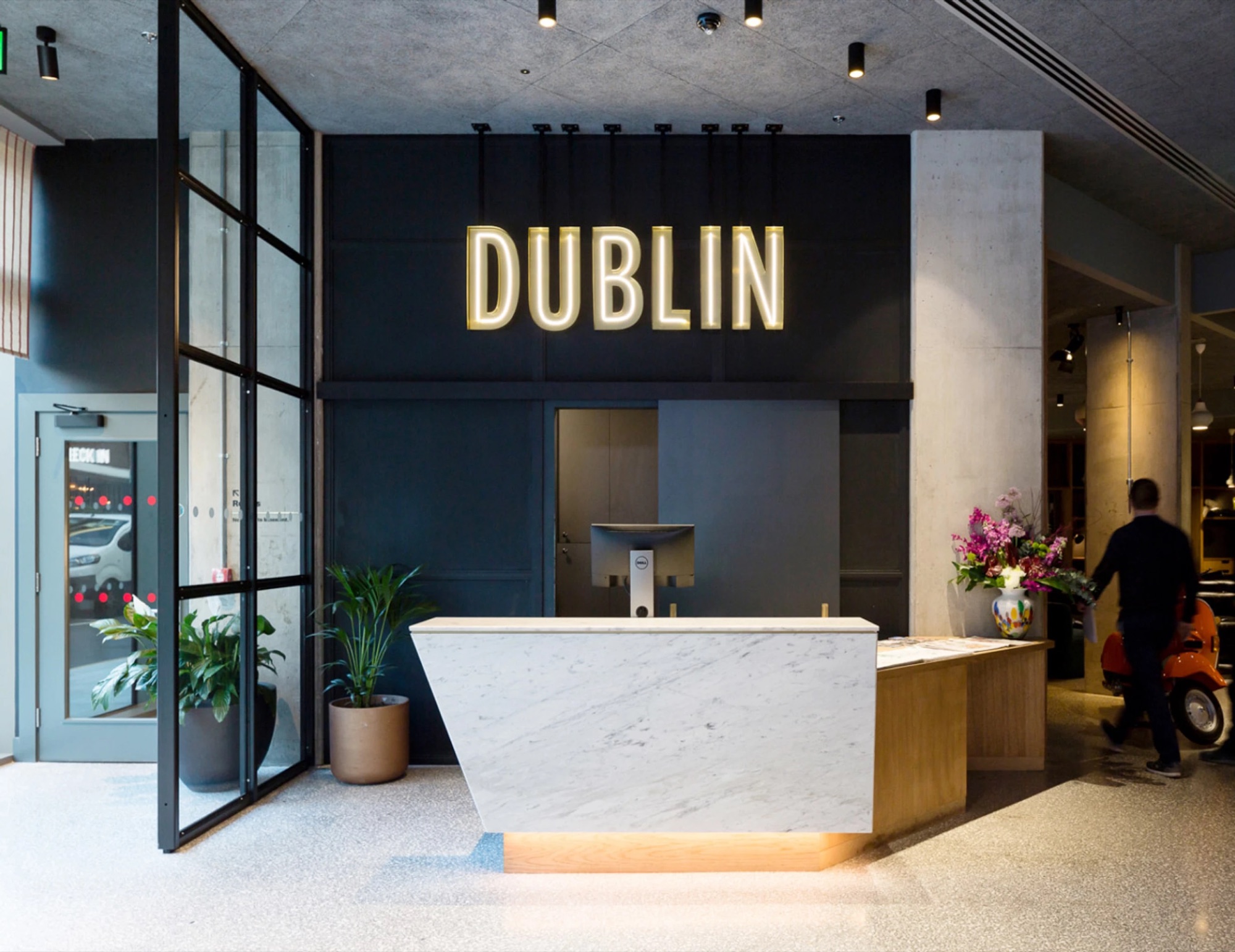 Reception – arrival at Marlin Hotel Dublin.