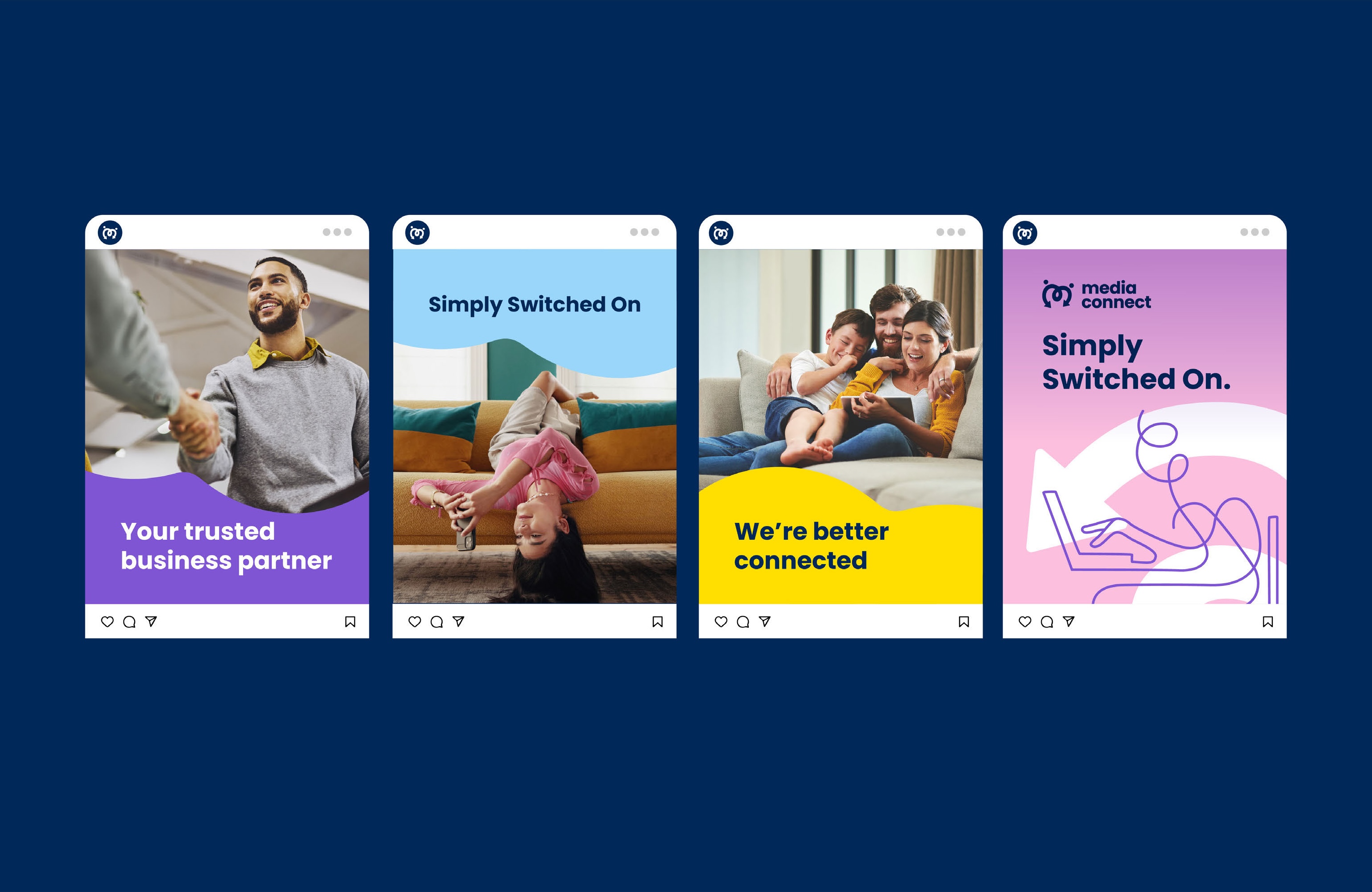 Social campaign templates built around ‘Simply Switched On’.