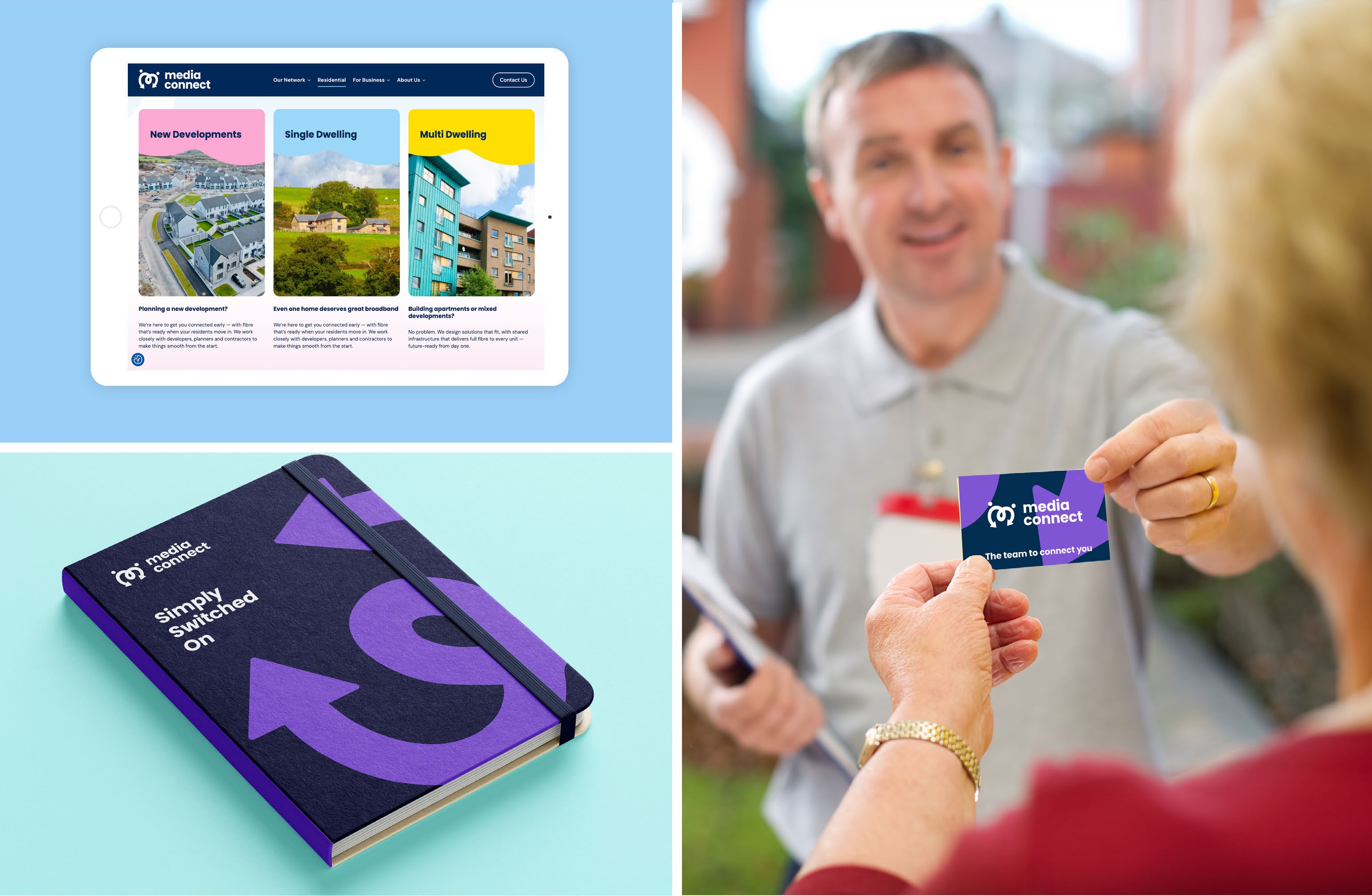Applied across web, stationery and customer-facing collateral.