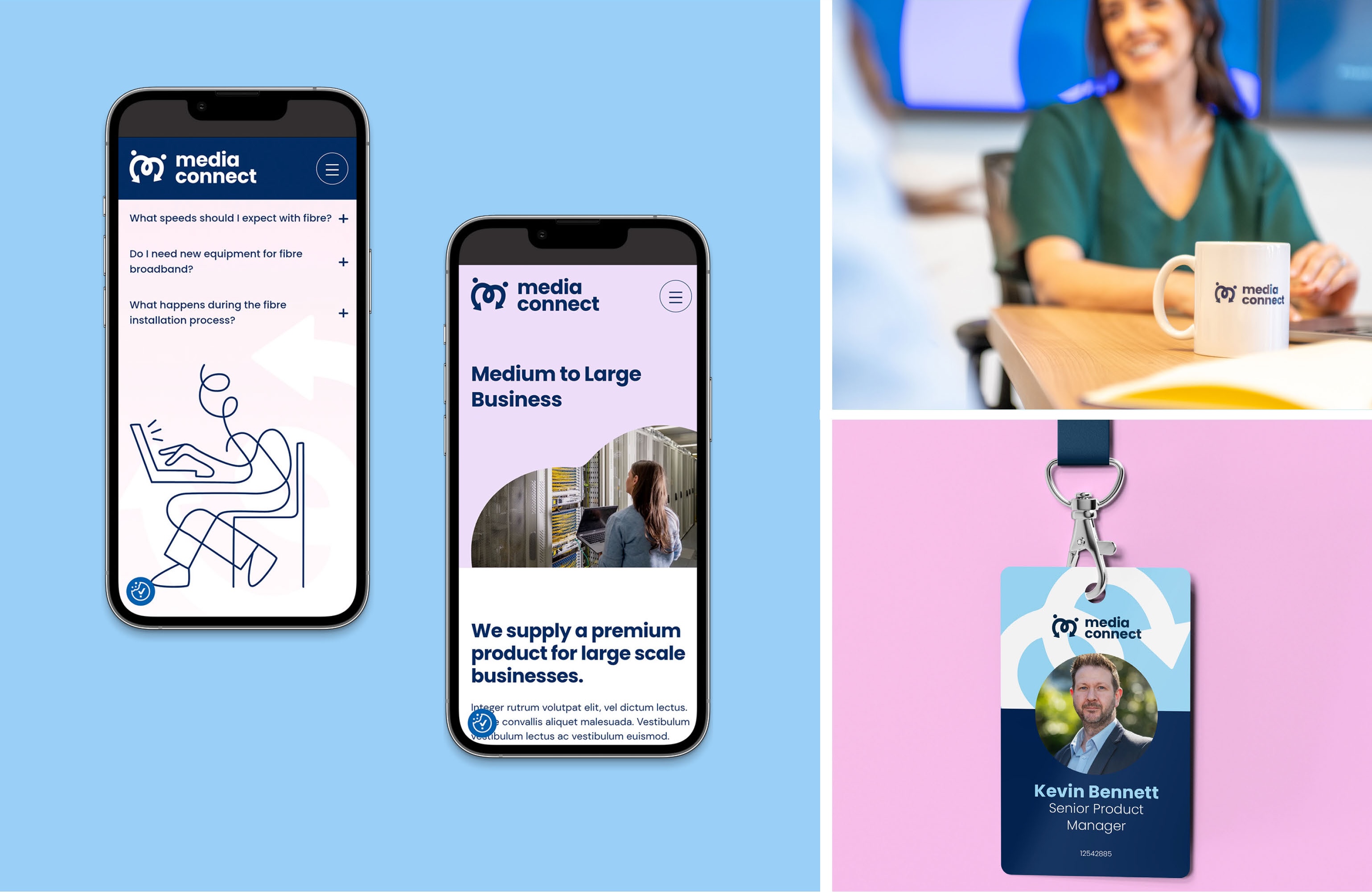 Responsive web, merchandise and staff identity.